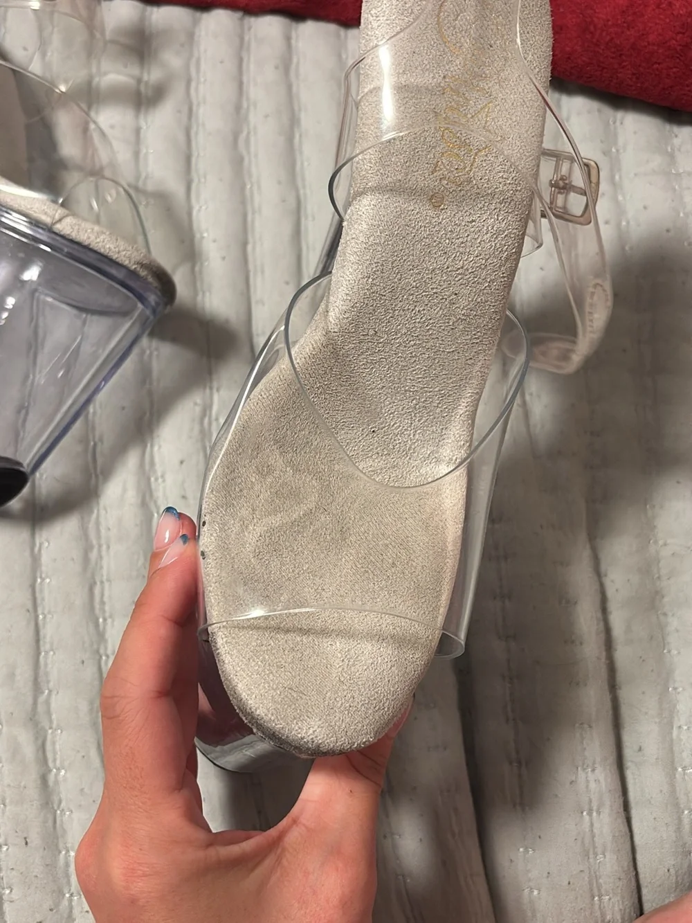 Pleaser Clear Platform Stiletto Sandals - Picture 4 of 4